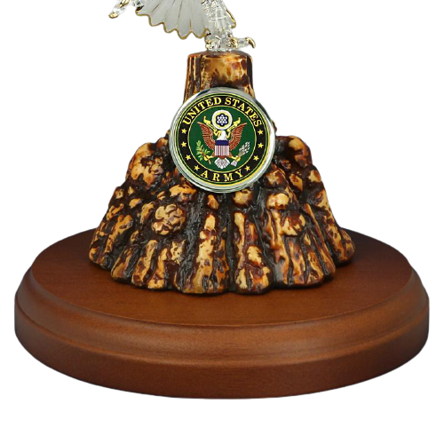 U.S. Army Eagle Glass Collectible Figurines with Crystal Accents
