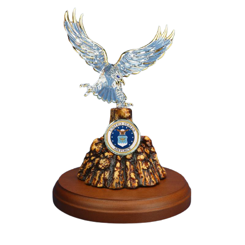Glass Baron U.S. Air Force Eagle Figurine Military Veteran Statue