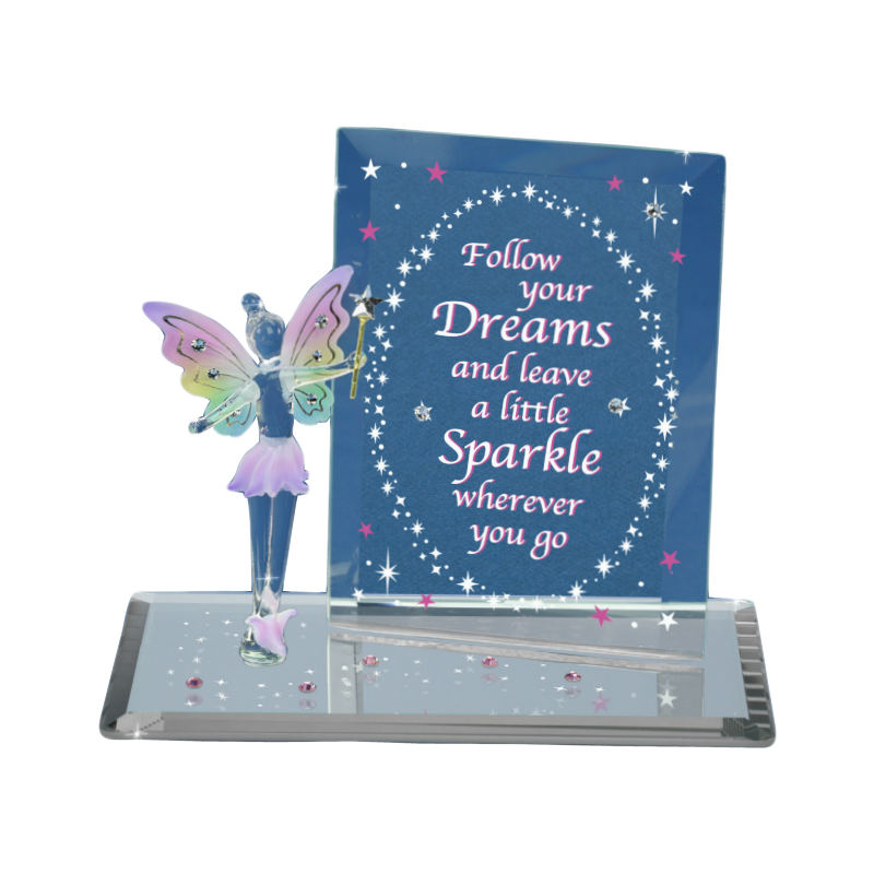 Glass Fairy Collectible Figurine Dream and Sparkle with Crystal Accents