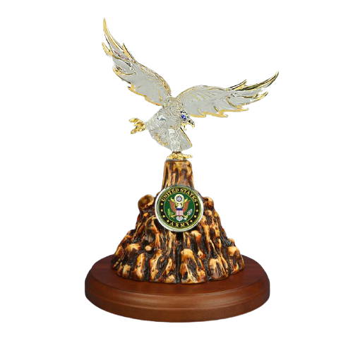 Glass U.S. Army Eagle Military Collectible Figurine