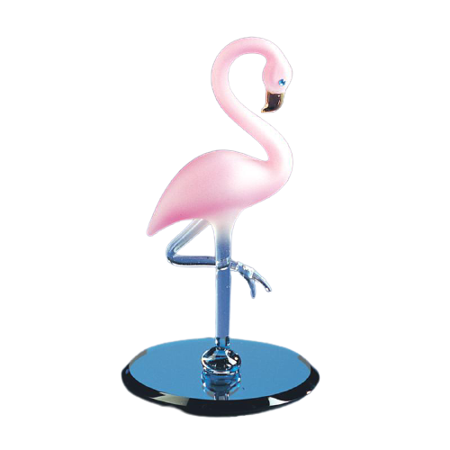 Glass Baron Flamingo Figurine Accented with Genuine Crystals