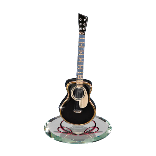 Glass Baron Black Acoustic Guitar Figurine