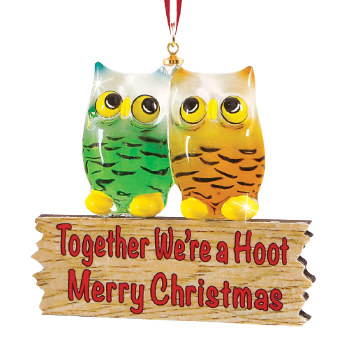 Glass Baron Hoot Owls Ornaments Collectible Figurine