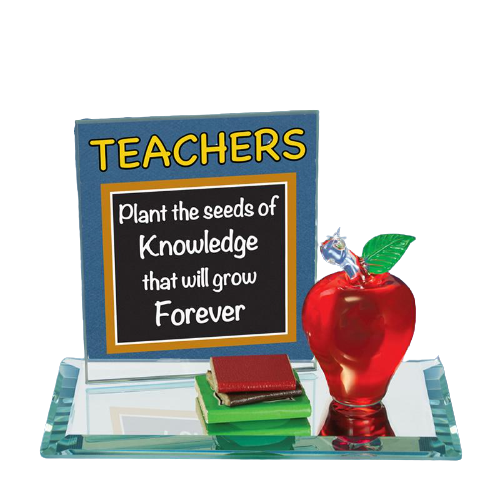 Red Glass Apple Teacher Collectible Figurine