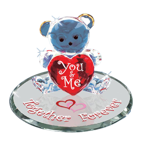 Glass Bear You and Me Collectible Figurine with 22kt Gold Accents